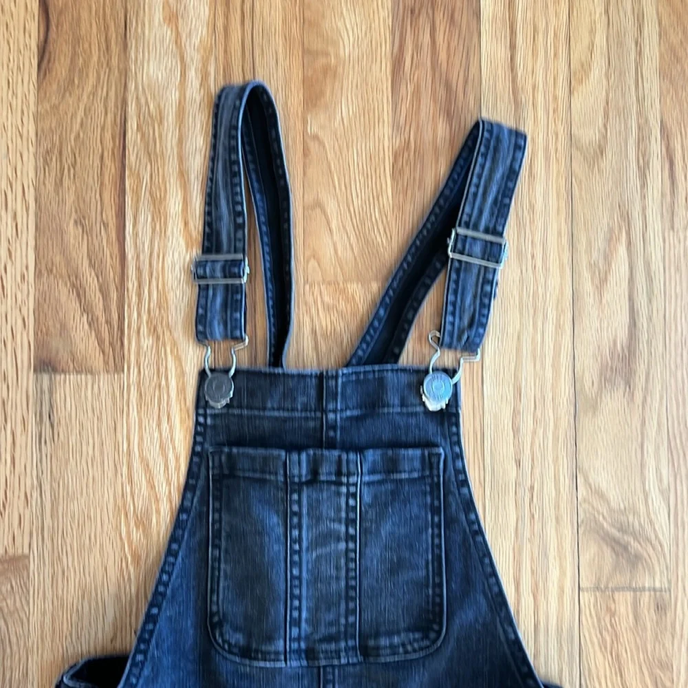 Justice Distressed Black Overalls, Size 10